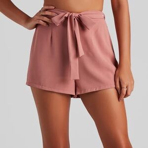NWT | Windsor High Waist Linen Shorts | S | Mauve